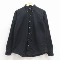 古着 ラルフローレン 長袖 ブランド シャツ キッズ ボーイズ 子供服 90年代 90s ワンポイントロゴ コットン ボタンダウン USA製 黒 26feb04