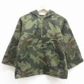 古着 長袖 ハンティング アノラック ジャケット パーカー キッズ ボーイズ 子供服 80年代 80s タロン 緑 迷彩 26feb04