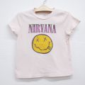 古着 半袖 ロック バンド Tシャツ キッズ ボーイズ 子供服 ニルバーナ ニルヴァーナ クルーネック ピンク 26jun11