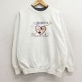 古着 長袖 スウェット レディース 90年代 90s ハート リボン 刺繍 クルーネック USA製 白他 ホワイト 24sep28 中古 スエット トレーナー トップス