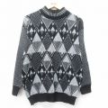 古着 長袖 セーター レディース 90年代 90s ラメ アクリル モックネック ハイネック USA製 黒他 ブラック 24sep30 24oct01 中古 ニット トップス