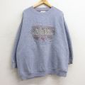 古着 長袖 フリース トップス レディース 90年代 90s EXP 花 刺繍 大きいサイズ クルーネック 薄紫系 パープル 24oct29 中古
