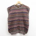 古着 ボストントレーダース ニット ベスト レディース 00年代 00s ウール クルーネック 紫他 パープル 25oct22 中古 トップス