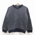 古着 エルエルビーン 長袖 セーター レディース 80年代 80s バーズアイ クルーネック ノルウェー製 紺他【spe】 25nov28