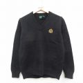 古着 ラルフローレン 長袖 ブランド セーター レディース ワンポイントロゴ コットン Vネック 黒 26jan10
