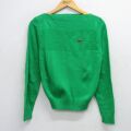 古着 ラコステ LACOSTE 長袖 ブランド セーター レディース 80年代 80s ワンポイントロゴ アクリル ボートネック 緑 26feb21