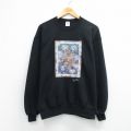 古着 ジャージーズ 長袖 スウェット レディース 90年代 90s ネコ ラメ クルーネック USA製 黒 26mar27