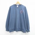 古着 ジャージーズ 長袖 スウェット レディース 90年代 90s ハート 大きいサイズ クルーネック USA製 薄紺 26mar27