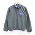 古着 パタゴニア patagonia 長袖 フリース ジャケット スナップT レディース ワンポイントロゴ シンチラ グレー他 25nov11