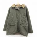 古着 長袖 ジャケット パーカー レディース 00年代 00s 襟コーデュロイ ダック地 大きいサイズ コットン 緑系 26jan07