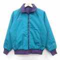 古着 コロンビア 長袖 ナイロン ジャケット レディース 80年代 80s ワンポイントロゴ リバーシブル ラグラン 青緑他 26jan07