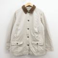 古着 エルエルビーン 長袖 ジャケット レディース 00年代 00s ダック地 襟コーデュロイ コットン 生成り 26jan30