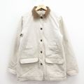 古着 エルエルビーン 長袖 ジャケット レディース 00年代 00s ダック地 襟コーデュロイ コットン 生成り 内側キルティング 26jan30