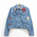 古着 リーバイス Levis 長袖 ジージャン レディース ダースベイダー他 ワッペン コットン 薄紺 デニム 26jan30