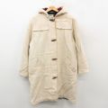 古着 エルエルビーン 長袖 ウール ダッフル コート パーカー レディース 80年代 80s ロング丈 薄ベージュ【spe】 26feb14