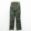 古着 ファイブブラザー ベイカー パンツ レディース 80年代 80s ウッドランドカモ USA製 緑 迷彩 26jan23