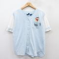 古着 半袖 ベースボール シャツ レディース 00年代 00s ディズニー DISNEY くまのプーさん コットン 水色他 25may09 中古 ブラウス トップス