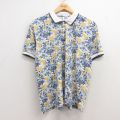 古着 半袖 ポロ シャツ レディース 花柄 黄他 イエロー 25jun27 中古 ブラウス トップス