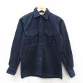 古着 エルエルビーン 長袖 ヘビー フランネル シャツ レディース 80年代 80s シャモアクロス コットン USA製 濃紺 26feb09