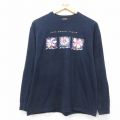 古着 ティンバーランド 長袖 ビンテージ Tシャツ レディース 90年代 90s 花 コットン クルーネック USA製 濃紺 ネイビー 【spe】 25may08 中古