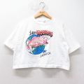 古着 半袖 ビンテージ Tシャツ レディース 90年代 90s 魚 ジャマイカ ショート丈 クルーネック 白 ホワイト 25sep01 中古