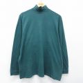 古着 長袖 ビンテージ Tシャツ レディース 90年代 90s 無地 コットン タートルネック ハイネック USA製 緑 26mar28