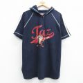 古着 半袖 ビンテージ Tシャツ パーカー レディース 00年代 00s ルーニーテューンズ タズ ラグラン 大きいサイズ 紺 26may07