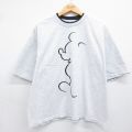 古着 半袖 ビンテージ Tシャツ レディース 80年代 80s ディズニー ミッキー コットン クルーネック USA製 薄グレー 霜降り 26may08