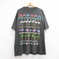 古着 半袖 ビンテージ Tシャツ レディース 90年代 90s 魚 ヤシの木 大きいサイズ クルーネック ブラック 26jun12