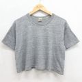 古着 ラッセル 半袖 ビンテージ Tシャツ レディース 70年代 70s 無地 ショート丈 クルーネック USA製 グレー 霜降り【spe】 26jun12