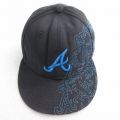 中古 ニューエラ キャップ MLB アトランタブレーブス 刺繍 ウール 黒 ブラック メジャーリーグ ベースボール 野球 25jul28
