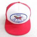 中古 メッシュ キャップ 90年代 90s TULSA 飛行機 ツートンカラー 赤他 レッド 25aug08
