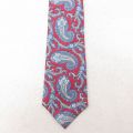 中古 ネクタイ 90年代 90s ペイズリー柄 シルク USA製 エンジ 25jul15