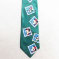 中古 ネクタイ 90年代 90s ディズニー DISNEY ミッキー MICKEY MOUSE ミニー グーフィー 緑 グリーン 25jul23