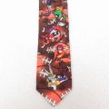 中古 ネクタイ 90年代 90s ルーニーテューンズ LOONEY TUNES バッグスバニー ヨセミテサム NFL 黒 ブラック アメフト スーパーボウル 25jul26