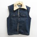 M★古着 MADEWELL デニム ベスト メンズ 80年代 80s 襟ボア 紺 ネイビー デニム他 24nov13 中古 アウター