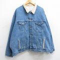 XL★古着 アリゾナジーンズ 長袖 ジージャン メンズ 大きいサイズ コットン USA製 紺 ネイビー デニム 25mar05 中古 アウター Gジャン ジャケット
