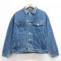 XL★古着 カルバンクライン Calvin Klein 長袖 ジージャン メンズ 00年代 00s コットン 紺 ネイビー デニム 25jul28 中古 アウター Gジャン ジャケット