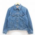 M★古着 JCペニー 長袖 ジージャン メンズ 90年代 90s コットン USA製 紺 ネイビー デニム 25aug09 中古 アウター Gジャン ジャケット