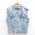 M★古着 リーバイス Levis デニム ベスト メンズ 90年代 90s コットン USA製 紺 ネイビー 25aug09 中古 アウター