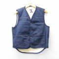 S★古着 シアーズ ボア デニム ベスト メンズ 80年代 80s USA製 紺 ネイビー 内側ボア 25oct27 中古 アウター