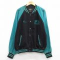 XL★古着 長袖 デニム ジャケット スタジャン メンズ M&M ラグラン ツートンカラー 大きいサイズ コットン 黒他 25nov25