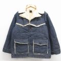 XL★古着 シアーズ 長袖 デニム ボア ジャケット メンズ 80年代 80s 紺【spe】 26jan17