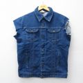 XL★古着 キー KEY デニム ベスト メンズ 80年代 80s コットン USA製 紺 デニム 26mar11