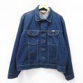 XL★古着 ラスラー 長袖 ジージャン メンズ 90年代 90s 大きいサイズ コットン 濃紺 デニム 26apr04