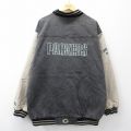 XL★古着 長袖 デニム ジャケット スタジャン メンズ NFL グリーンベイパッカーズ 刺繍 大きいサイズ ロング丈 コットン 黒 デニム他 アメフト スーパーボウル 内側キルティング 26apr04