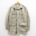 L★古着 長袖 ビンテージ ミリタリー ジャケット メンズ 60年代 60s 開襟 オープンカラー ベージュ カーキ 【spe】 25oct25 中古 アウター フライト