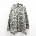 XL★古着 長袖 ミリタリー ジャケット パーカー レインスーツ メンズ 00年代 00s 大きいサイズ ロング丈 デジタルカモ ラグラン USA製 グレー 迷彩 25oct29 中古 アウター フライト