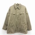 L★古着 長袖 ミリタリー ジャケット メンズ ドイツ軍 レインドロップカモ 緑 内側キルティング 25dec24