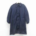 L★古着 長袖 ビンテージ ミリタリー コート メンズ 70年代 70s ロング丈 紺 内側ボア 25dec24